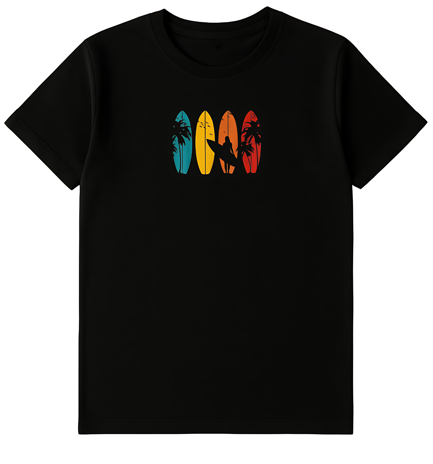 Black Beach Vibes Graphics T-Shirt For Men | Round Neck T-Shirt - Image 2