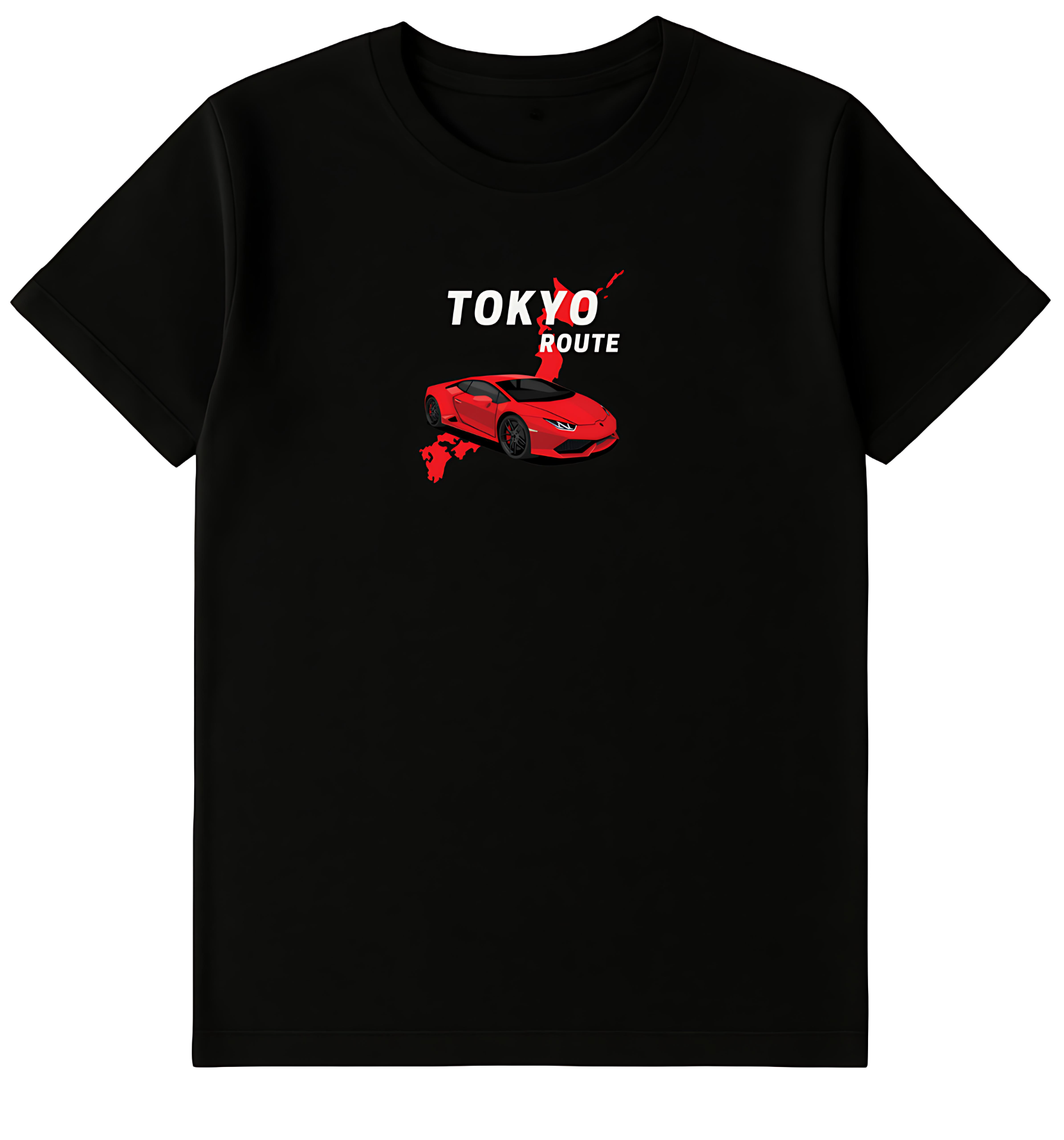 Black Tokyo Route Graphics T-Shirt For Men | Round Neck T-Shirt - Image 2