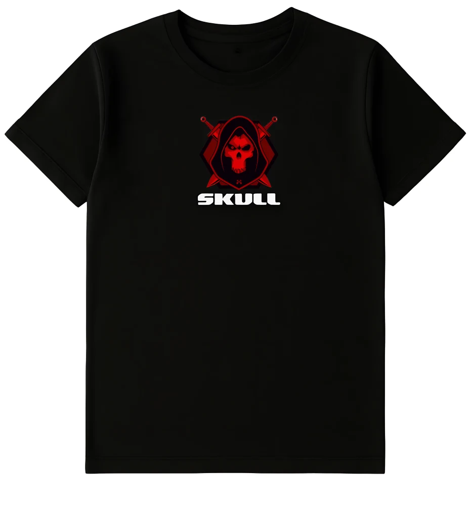 Black Skull Graphics T-Shirt For Men | Round Neck T-Shirt - Image 2
