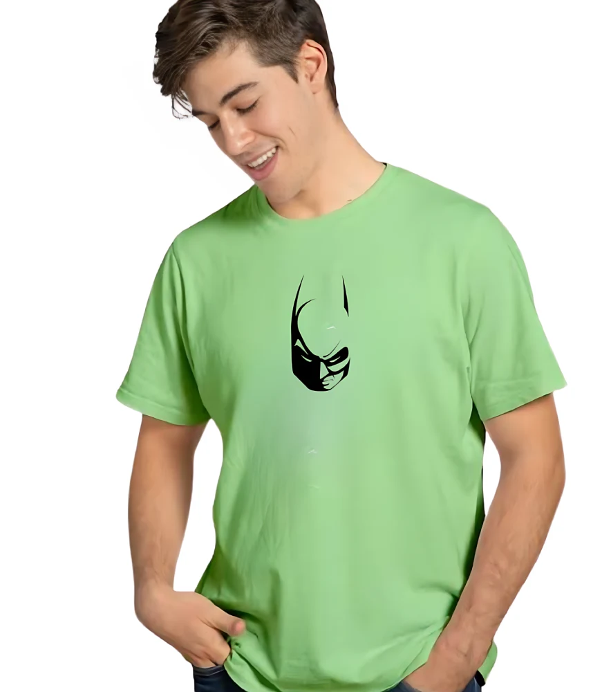 Green Bat Mask Graphics T-Shirt For Men | Round Neck T-Shirt