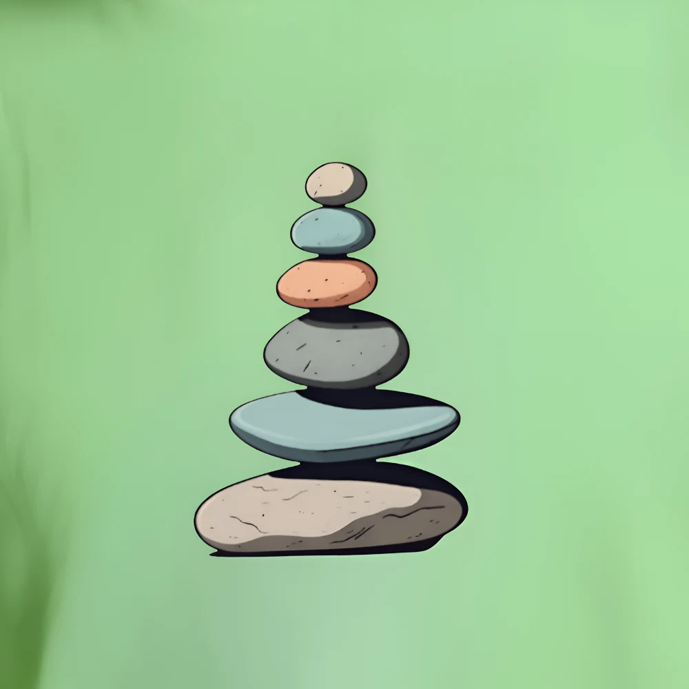 Green Pebbles Graphics T-Shirt For Men | Round Neck T-Shirt - Image 2