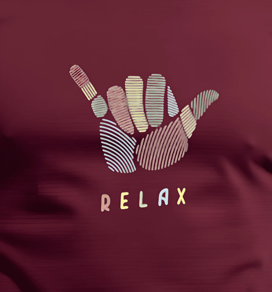 Maroon Relax Graphics T-Shirt For Men | Round Neck T-Shirt - Image 2