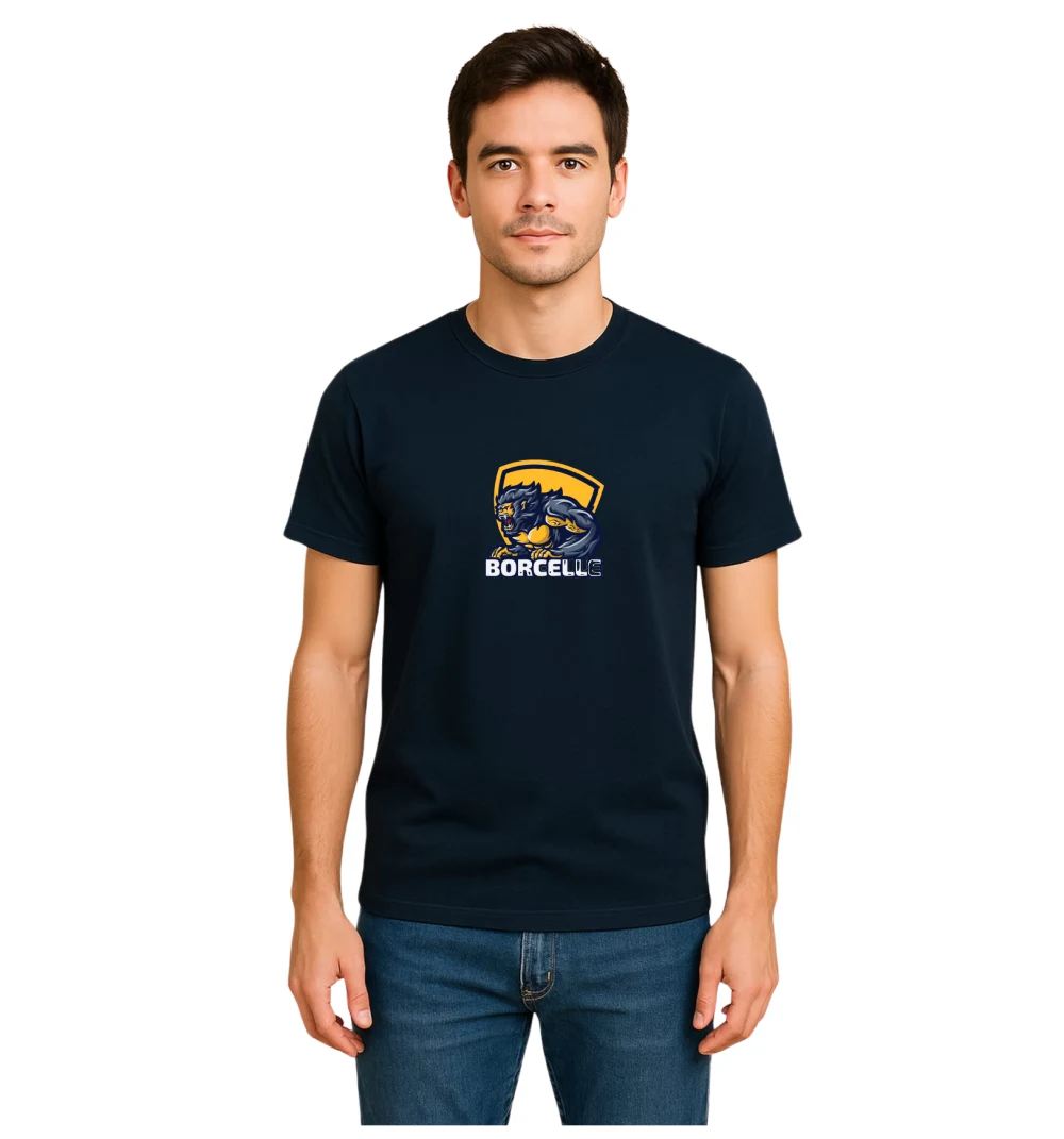 Navy Blue Borcell C Graphics T-Shirt For Men | Round Neck T-Shirt