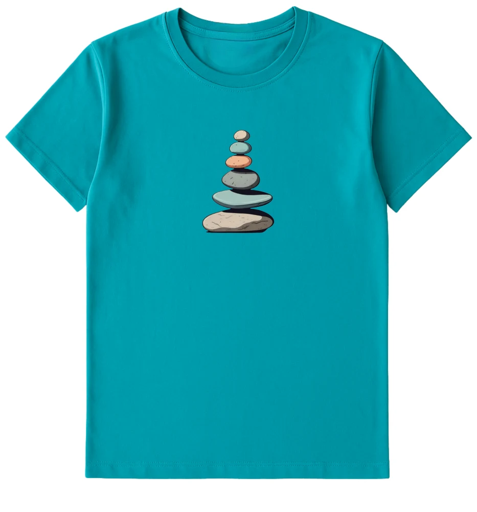 Sea Green Pebbles Graphic T-Shirt For Men | Round Neck T-Shirt